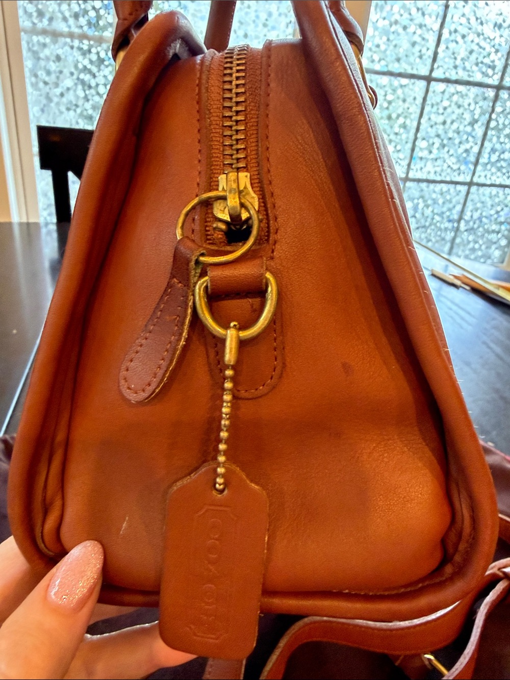 Vintage Coach Beaumont Satchel 9871 British Tan USA '98 Leather Strap Hangtag - Picture 2 of 16